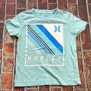 Hurley Kids Teal and Blue Striped Tee
